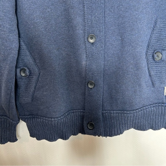 Ted Baker blue button and zipper up cardigan fleece lined - Picture 3 of 8